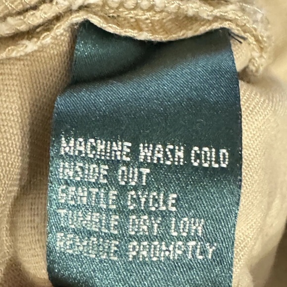 Vintage Ralph Lauren Pants Jeans Sz 10 Petite Tan Studded Preppy Bootcut Y2K - Picture 8 of 8